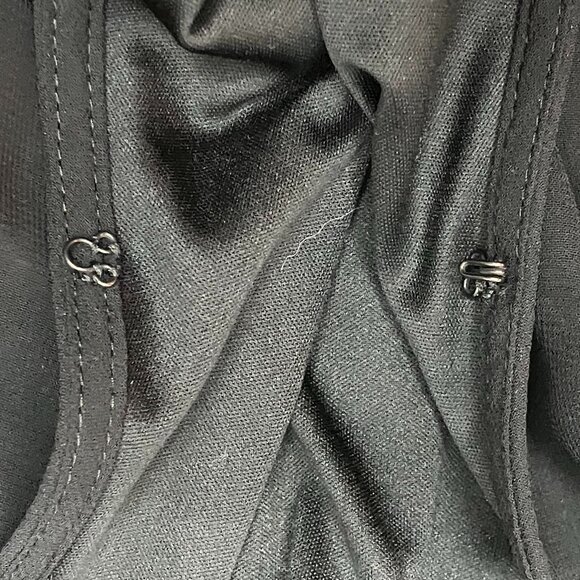 Express A Line Cocktail Dress Womens Black V-Neck Long Sleeve Elastic‎ Waist S - Picture 5 of 8